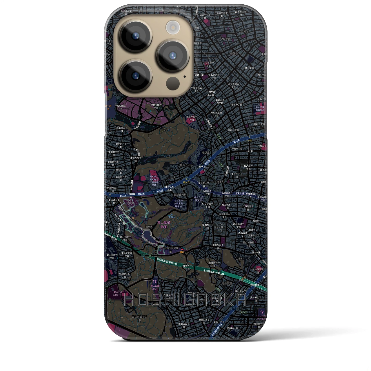 【星ヶ丘(愛知県)】地図柄iPhoneケース(バックカバータイプ)