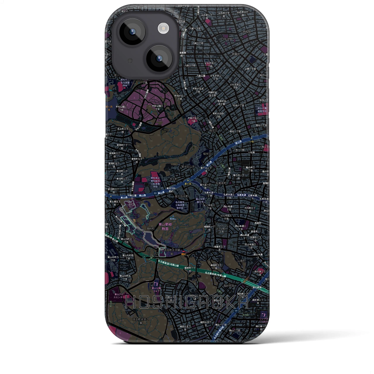 【星ヶ丘(愛知県)】地図柄iPhoneケース(バックカバータイプ)