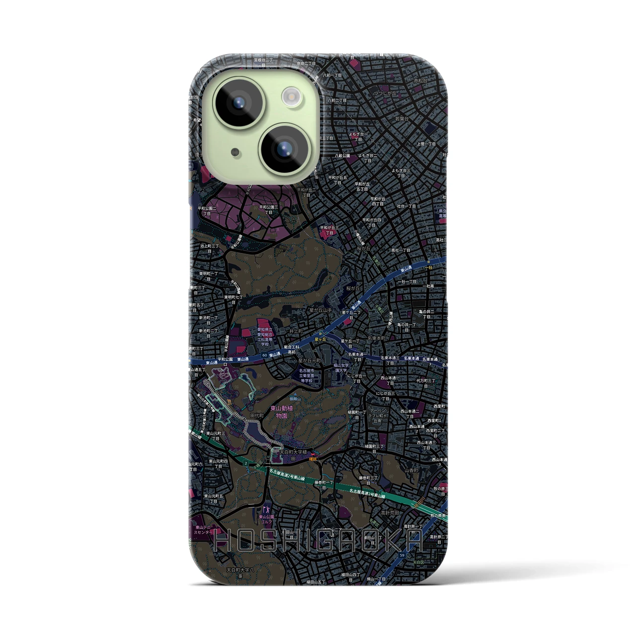 【星ヶ丘(愛知県)】地図柄iPhoneケース(バックカバータイプ)