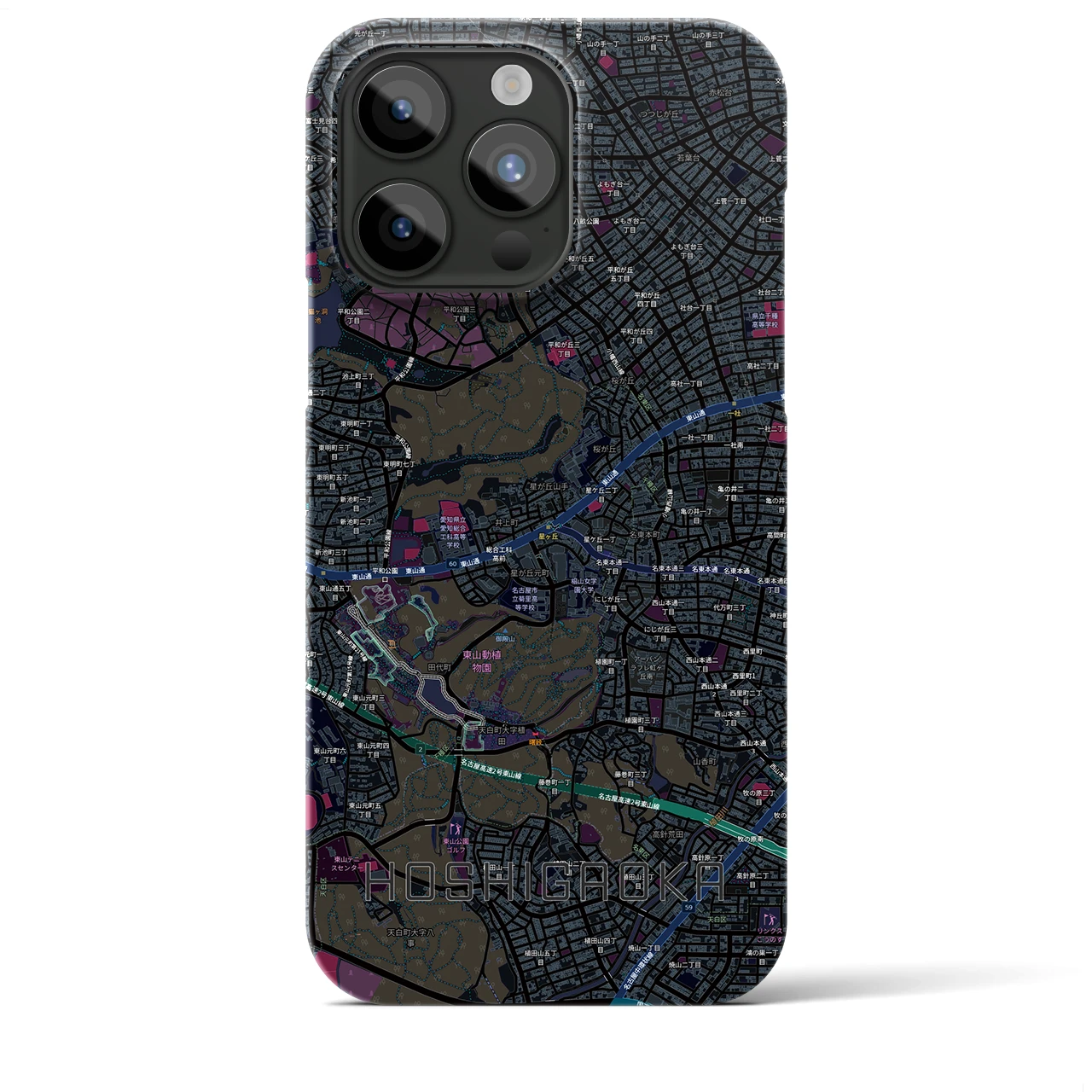 【星ヶ丘(愛知県)】地図柄iPhoneケース(バックカバータイプ)