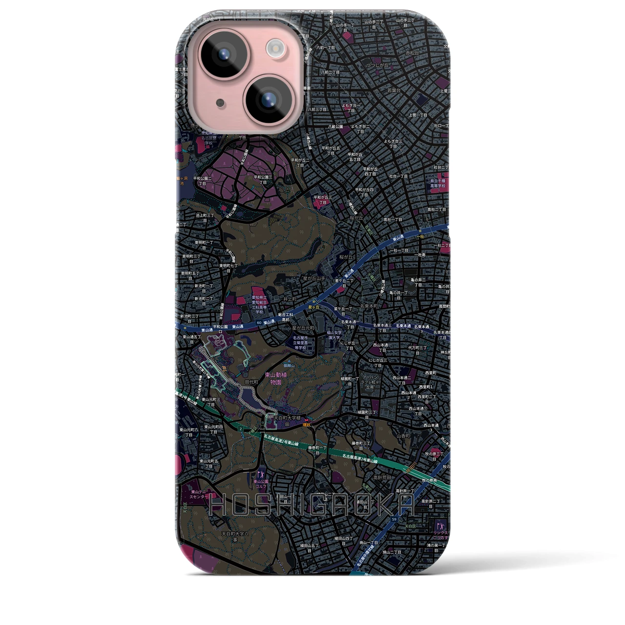 【星ヶ丘(愛知県)】地図柄iPhoneケース(バックカバータイプ)