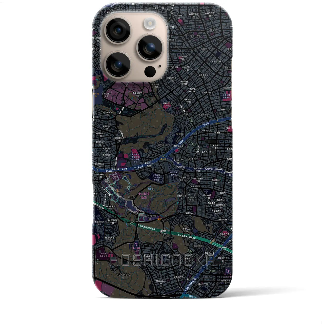 【星ヶ丘(愛知県)】地図柄iPhoneケース(バックカバータイプ)