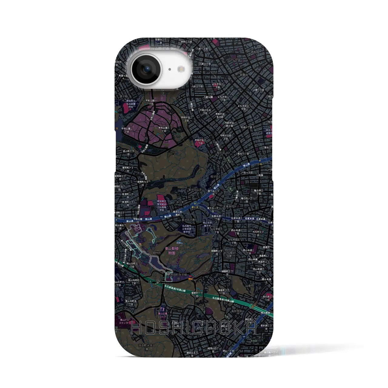 【星ヶ丘(愛知県)】地図柄iPhoneケース(バックカバータイプ)