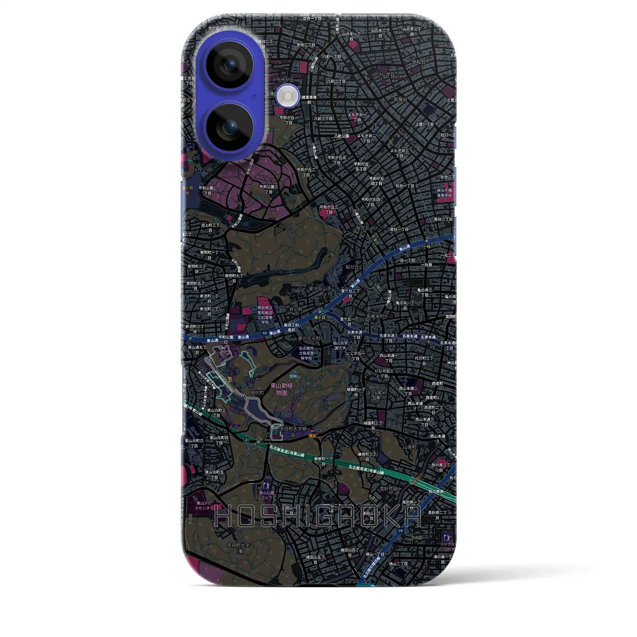 【星ヶ丘(愛知県)】地図柄iPhoneケース(バックカバータイプ)