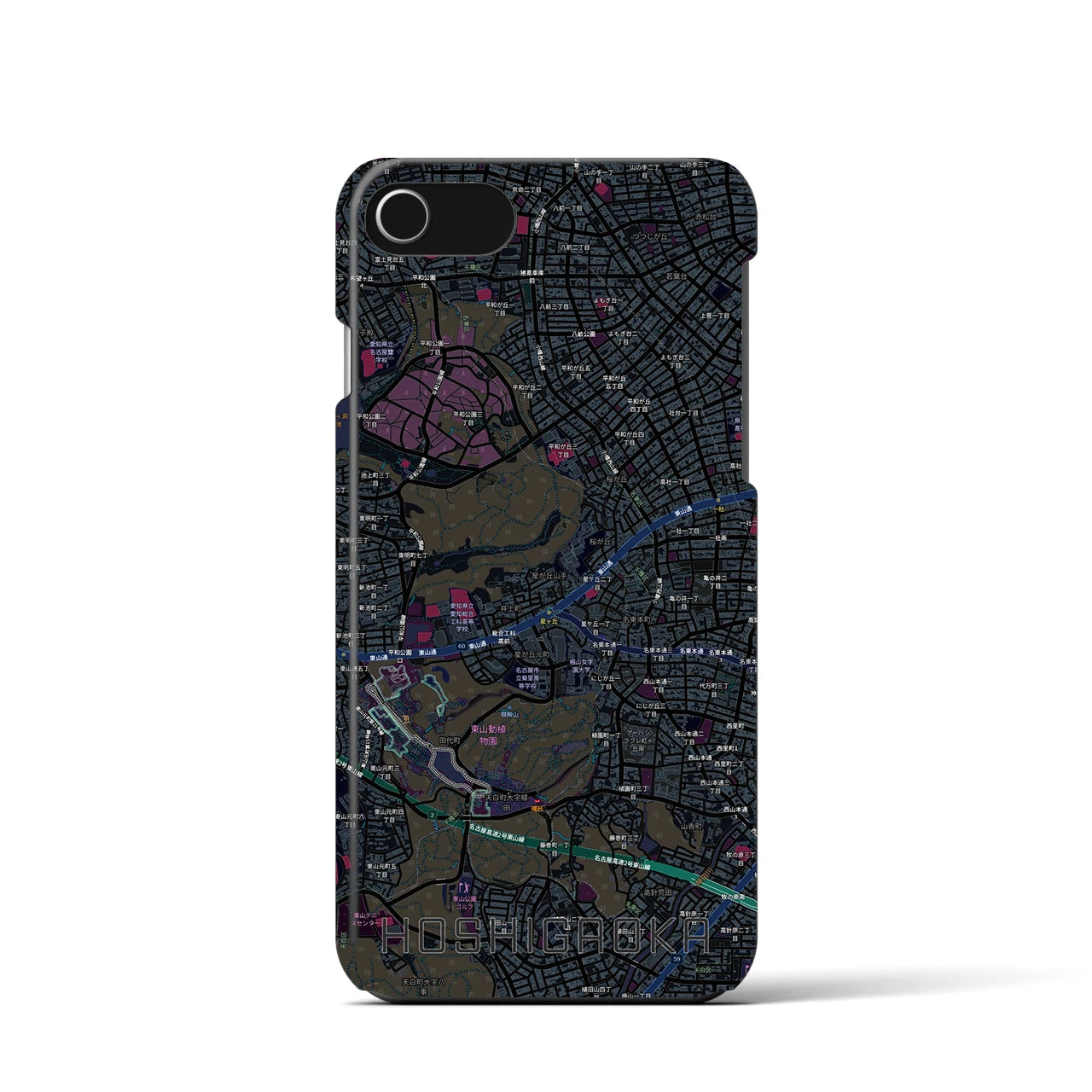 【星ヶ丘(愛知県)】地図柄iPhoneケース(バックカバータイプ)