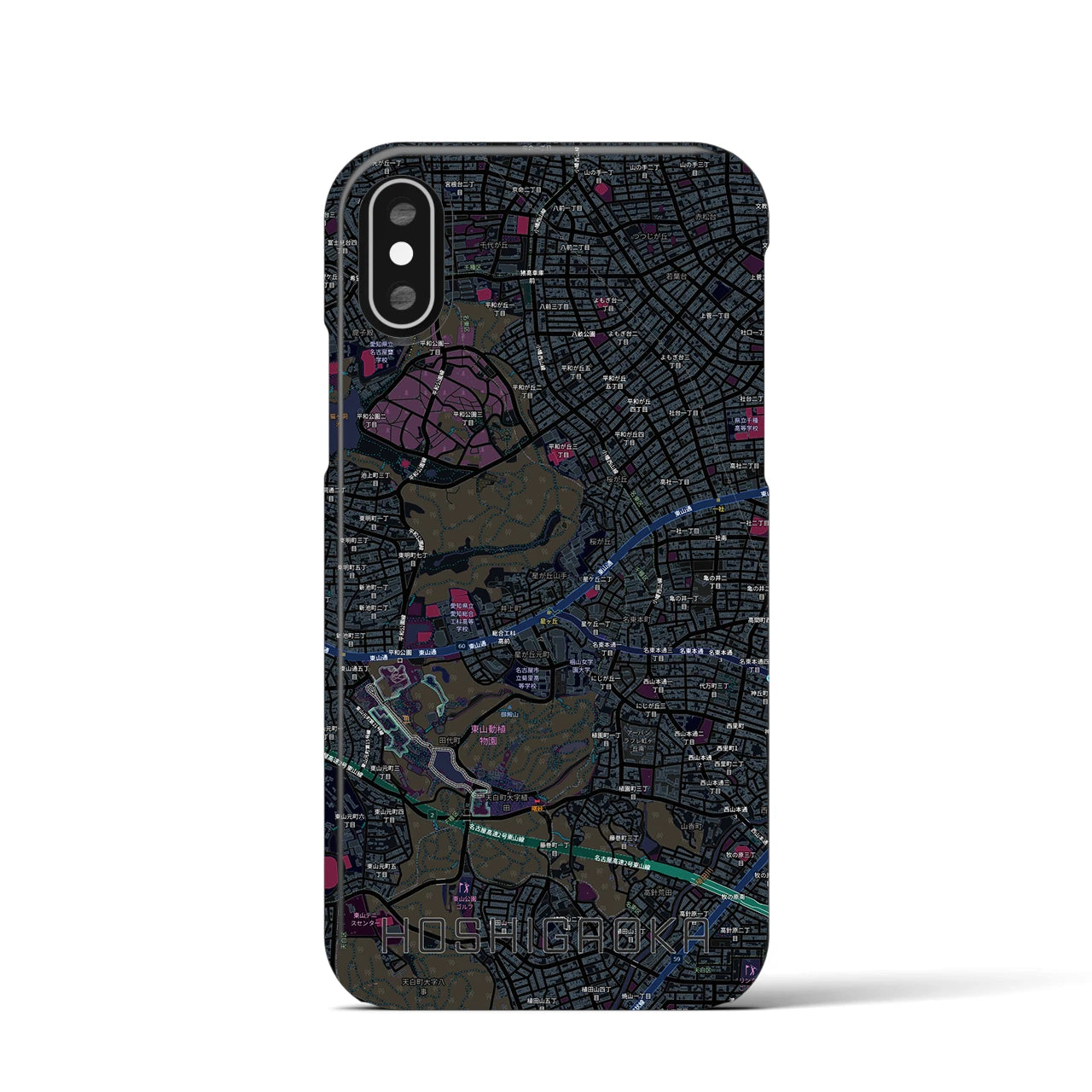 【星ヶ丘(愛知県)】地図柄iPhoneケース(バックカバータイプ)