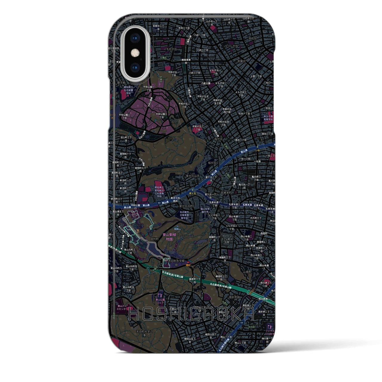 【星ヶ丘(愛知県)】地図柄iPhoneケース(バックカバータイプ)