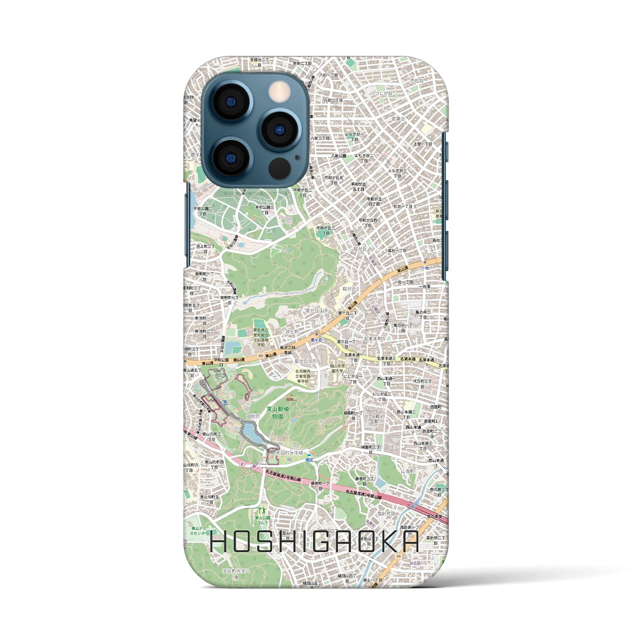 【星ヶ丘(愛知県)】地図柄iPhoneケース(バックカバータイプ)