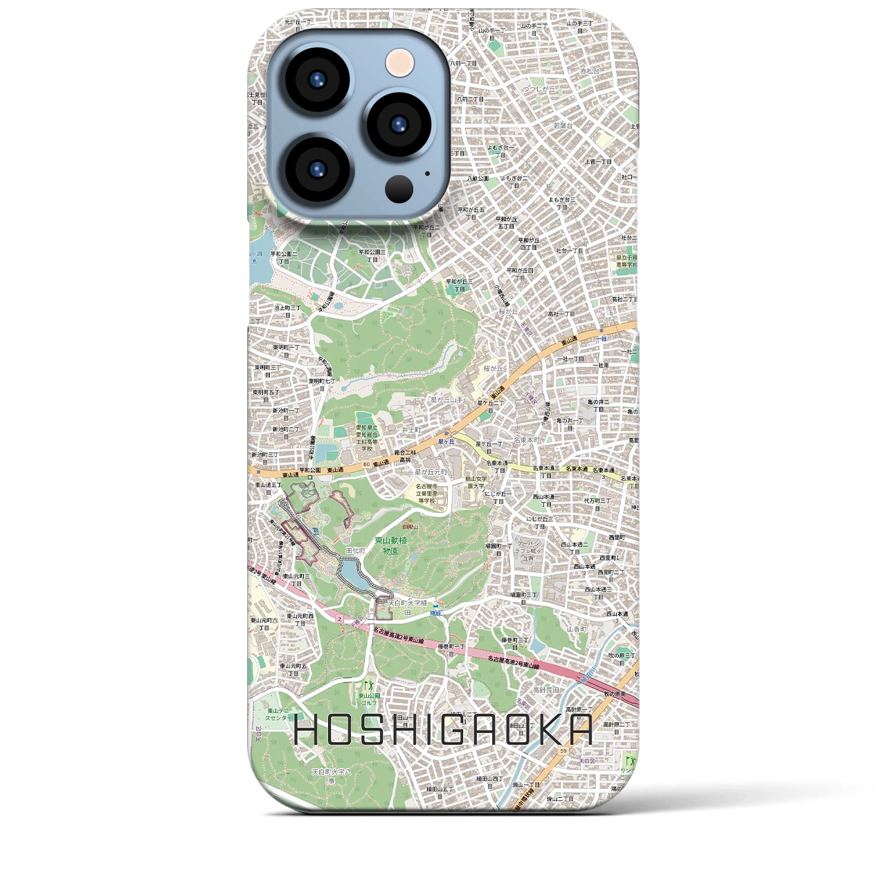 【星ヶ丘(愛知県)】地図柄iPhoneケース(バックカバータイプ)