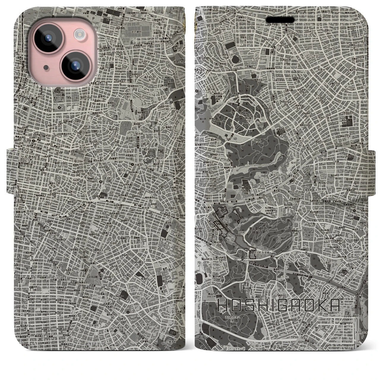 【星ヶ丘(愛知県)】地図柄iPhoneケース(手帳タイプ)