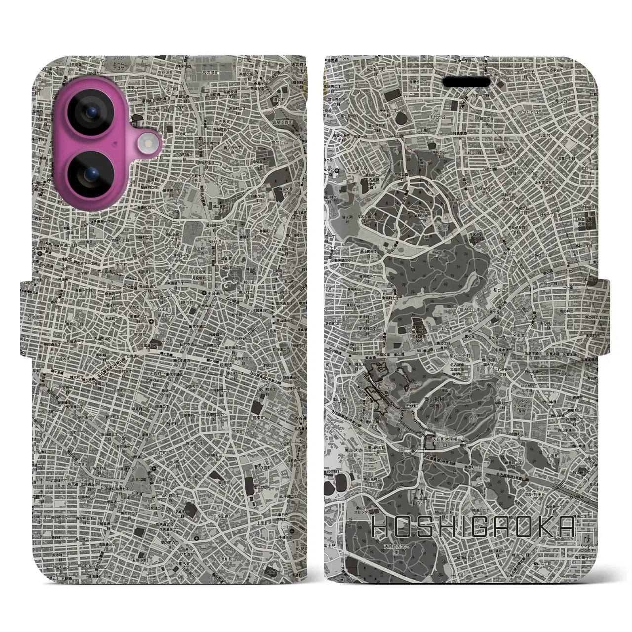 【星ヶ丘(愛知県)】地図柄iPhoneケース(手帳タイプ)