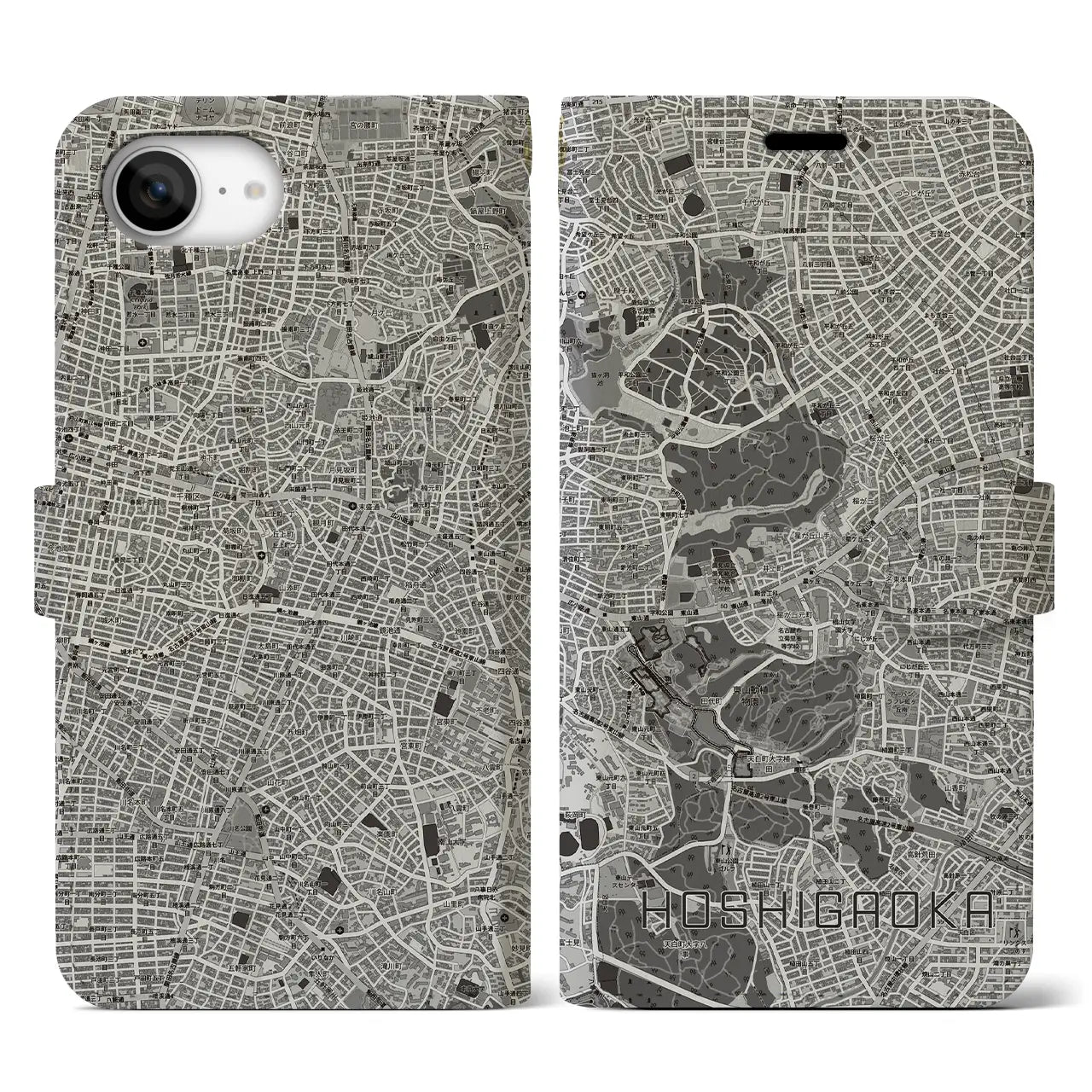 【星ヶ丘(愛知県)】地図柄iPhoneケース(手帳タイプ)