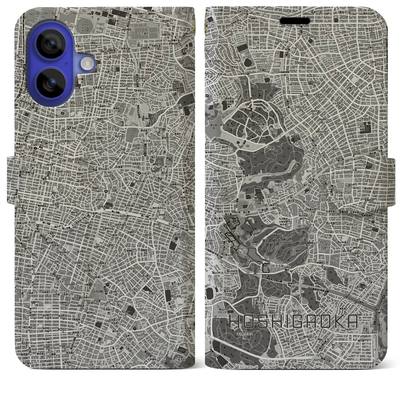 【星ヶ丘(愛知県)】地図柄iPhoneケース(手帳タイプ)