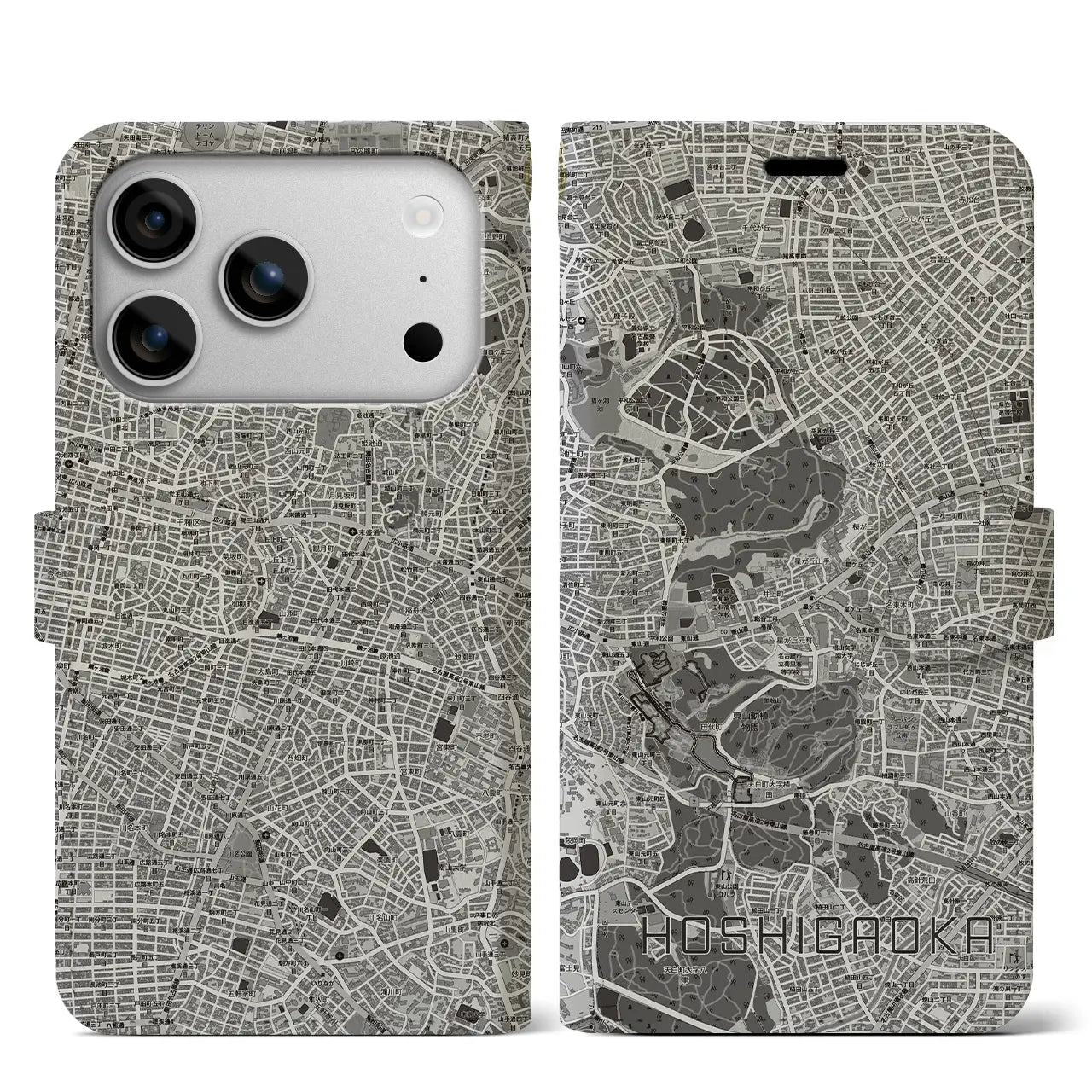 【星ヶ丘(愛知県)】地図柄iPhoneケース(手帳タイプ)