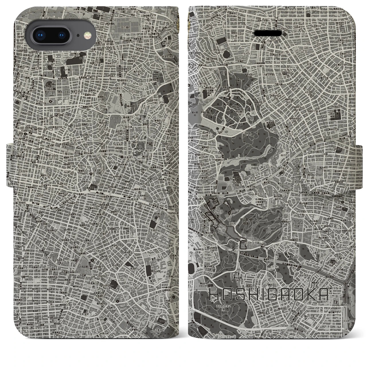【星ヶ丘(愛知県)】地図柄iPhoneケース(手帳タイプ)