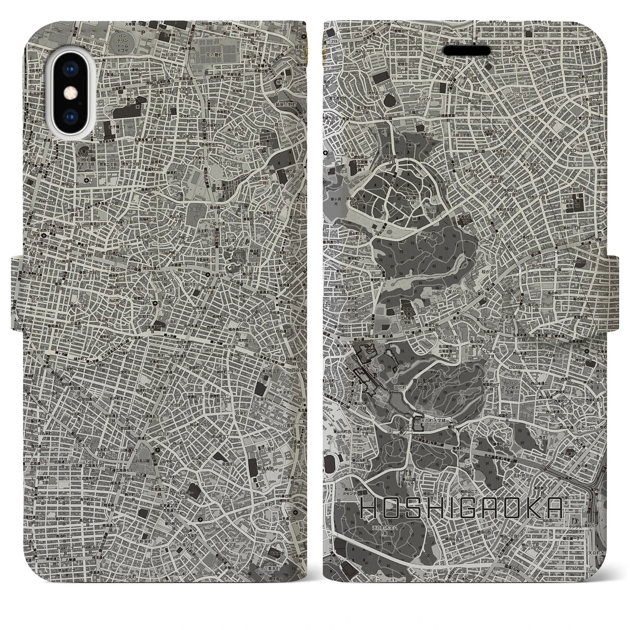 【星ヶ丘(愛知県)】地図柄iPhoneケース(手帳タイプ)