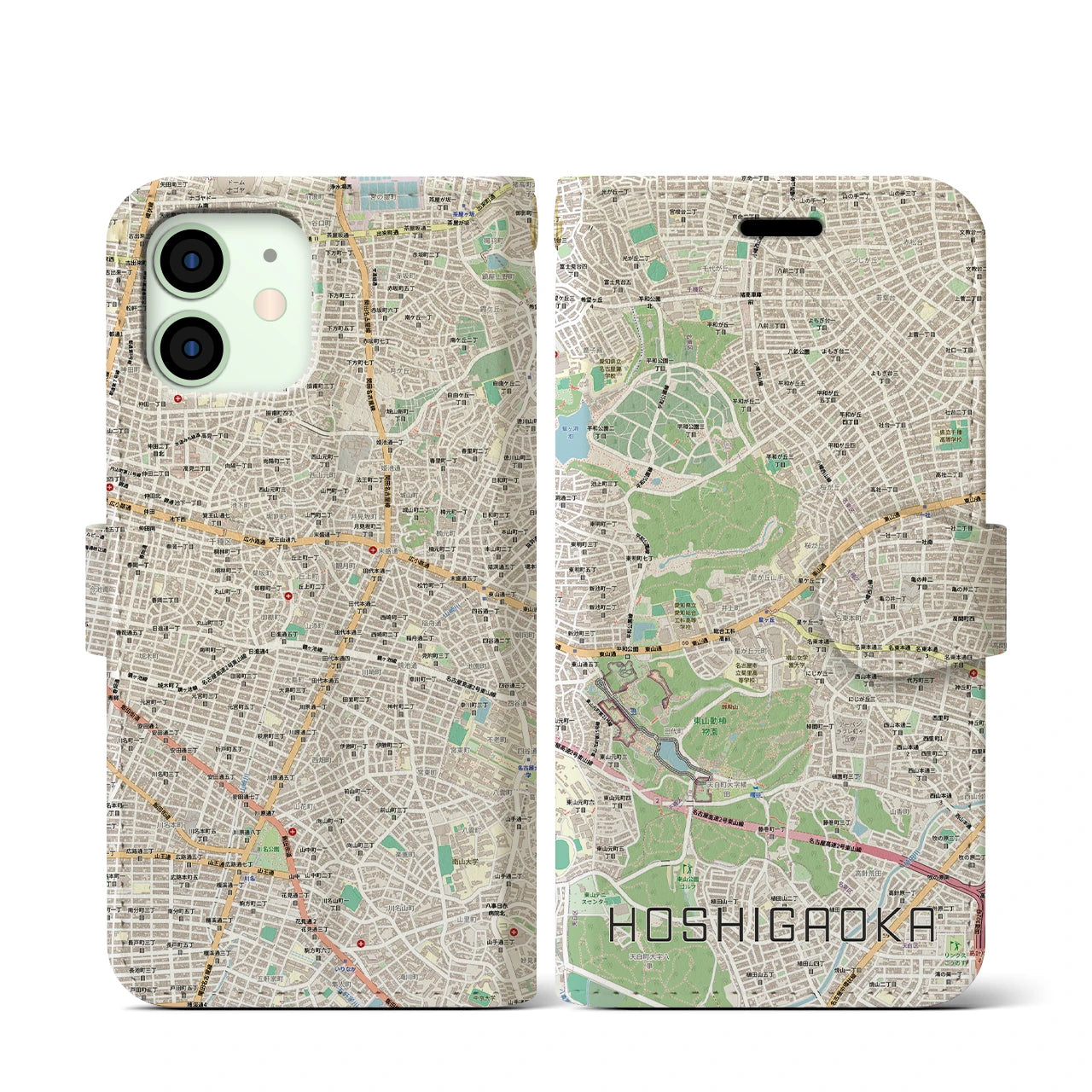 【星ヶ丘(愛知県)】地図柄iPhoneケース(手帳タイプ)