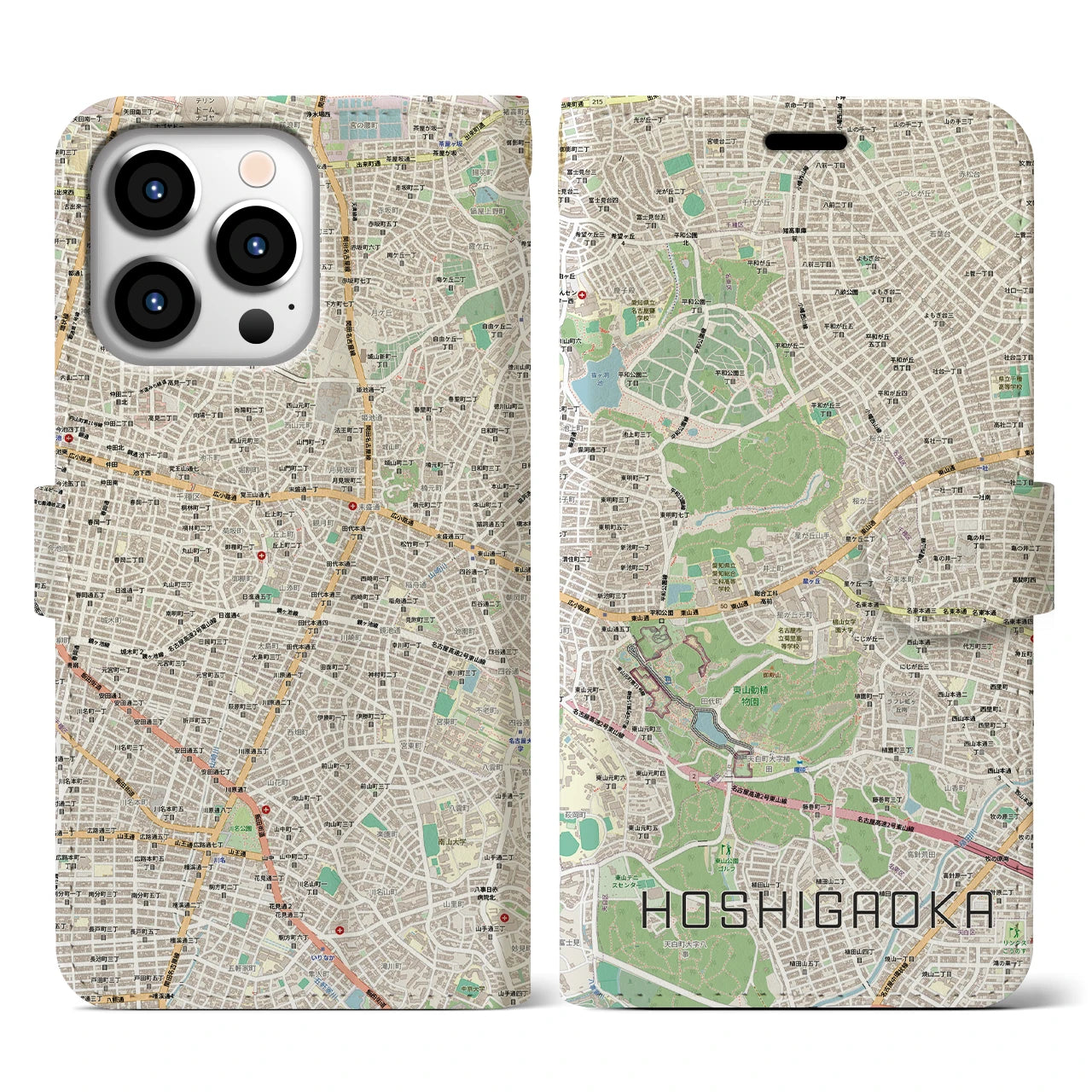 【星ヶ丘(愛知県)】地図柄iPhoneケース(手帳タイプ)