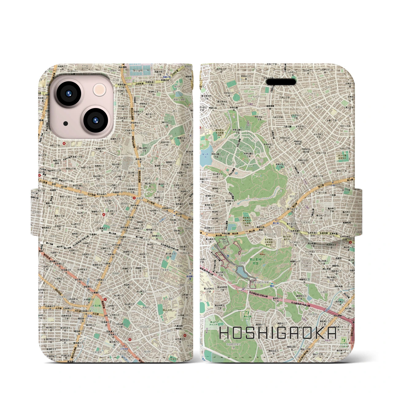 【星ヶ丘(愛知県)】地図柄iPhoneケース(手帳タイプ)