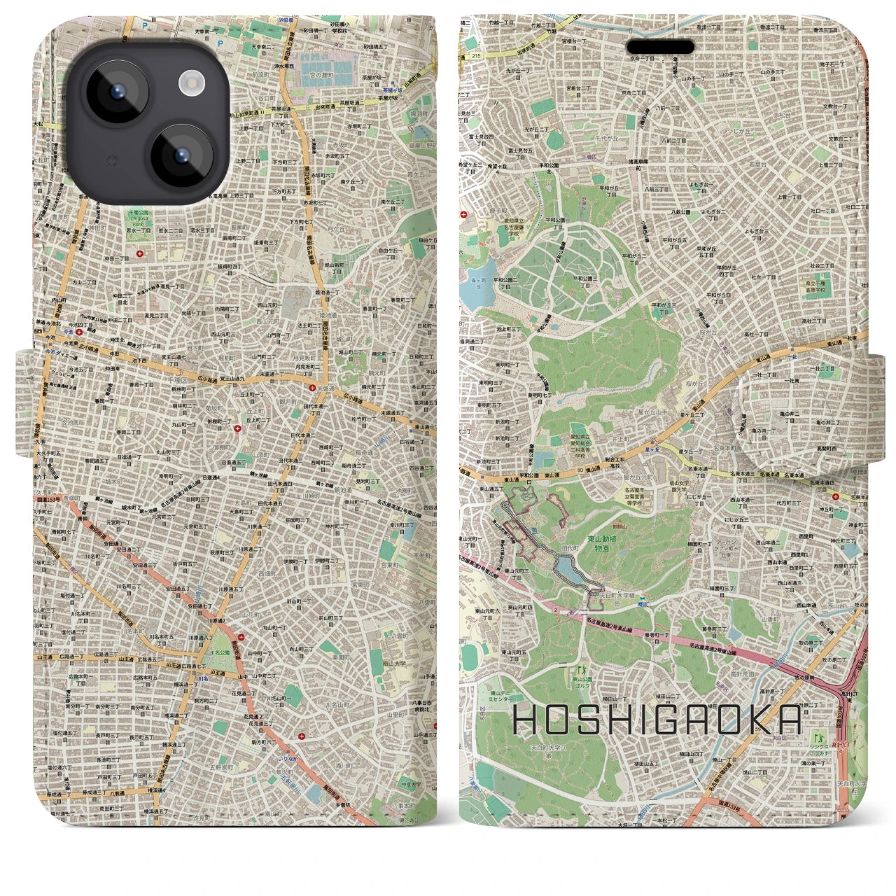 【星ヶ丘(愛知県)】地図柄iPhoneケース(手帳タイプ)