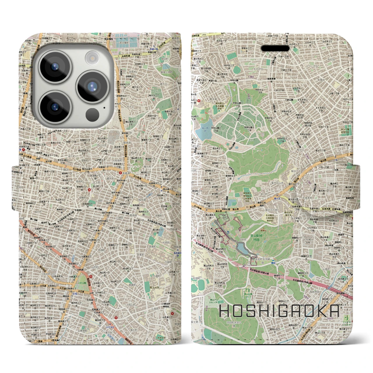 【星ヶ丘(愛知県)】地図柄iPhoneケース(手帳タイプ)