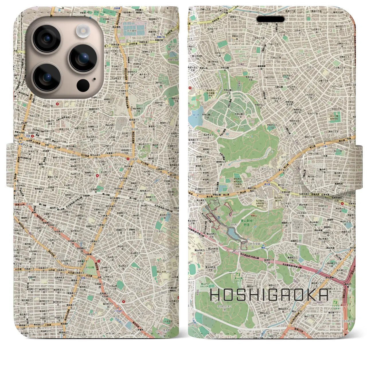 【星ヶ丘(愛知県)】地図柄iPhoneケース(手帳タイプ)