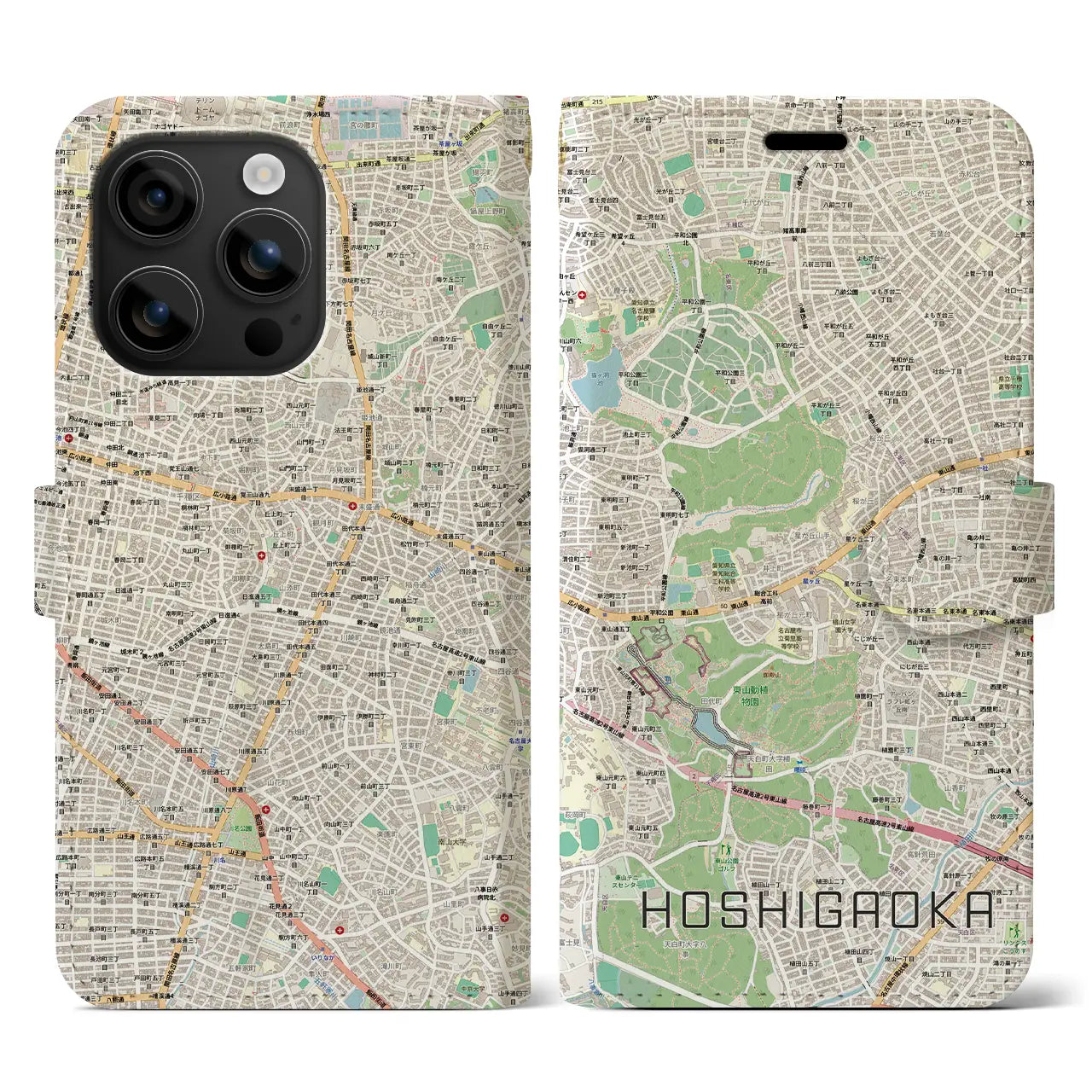 【星ヶ丘(愛知県)】地図柄iPhoneケース(手帳タイプ)
