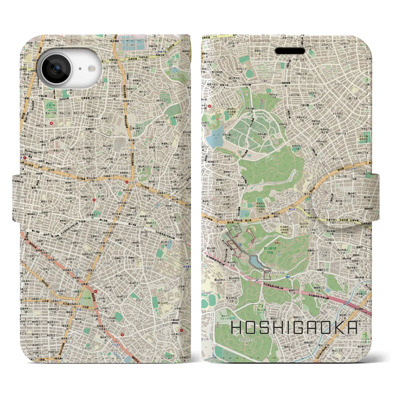【星ヶ丘(愛知県)】地図柄iPhoneケース(手帳タイプ)