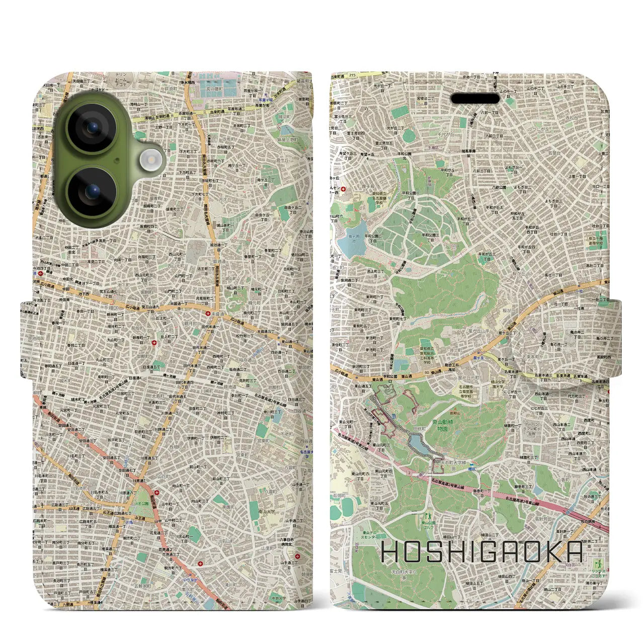 【星ヶ丘(愛知県)】地図柄iPhoneケース(手帳タイプ)