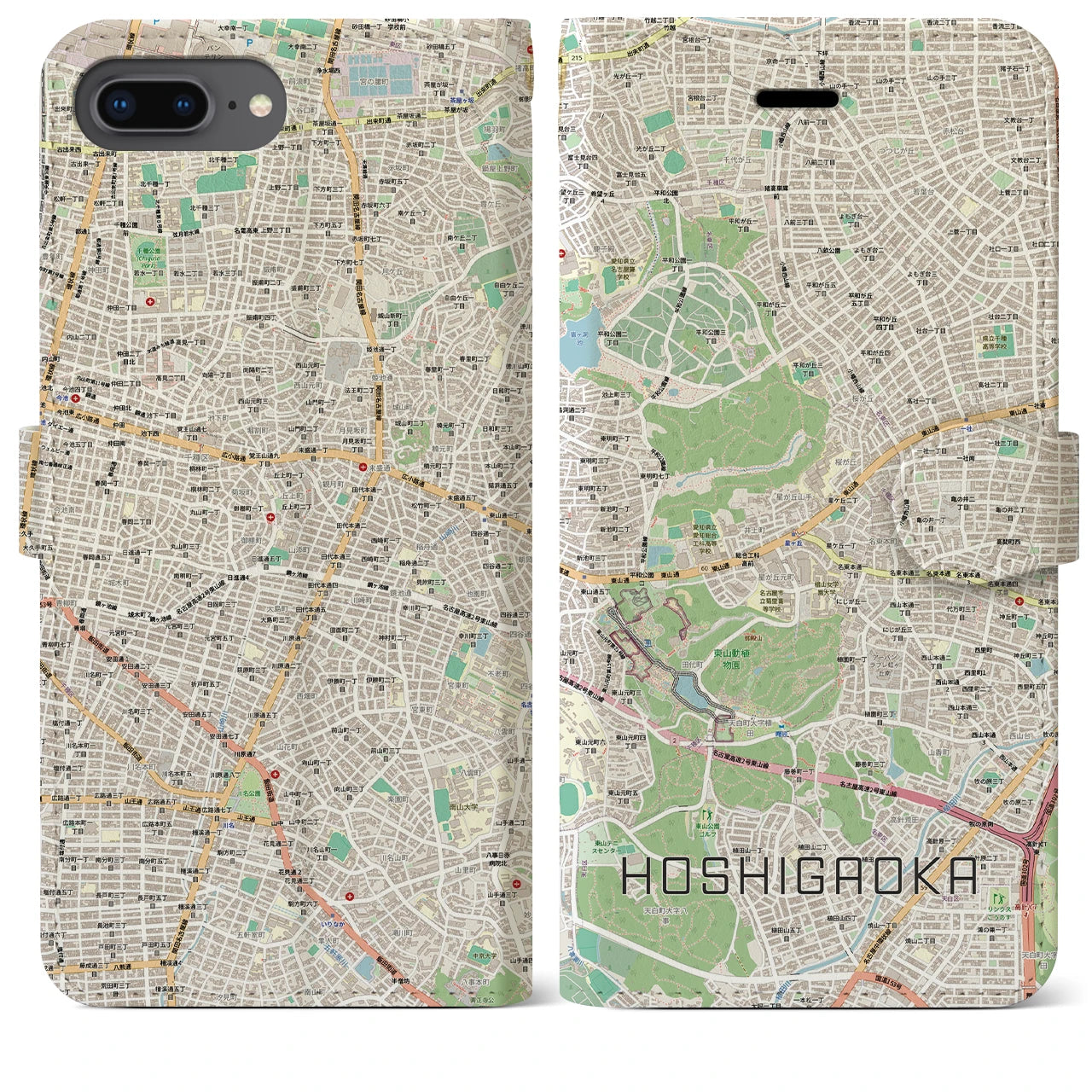 【星ヶ丘(愛知県)】地図柄iPhoneケース(手帳タイプ)
