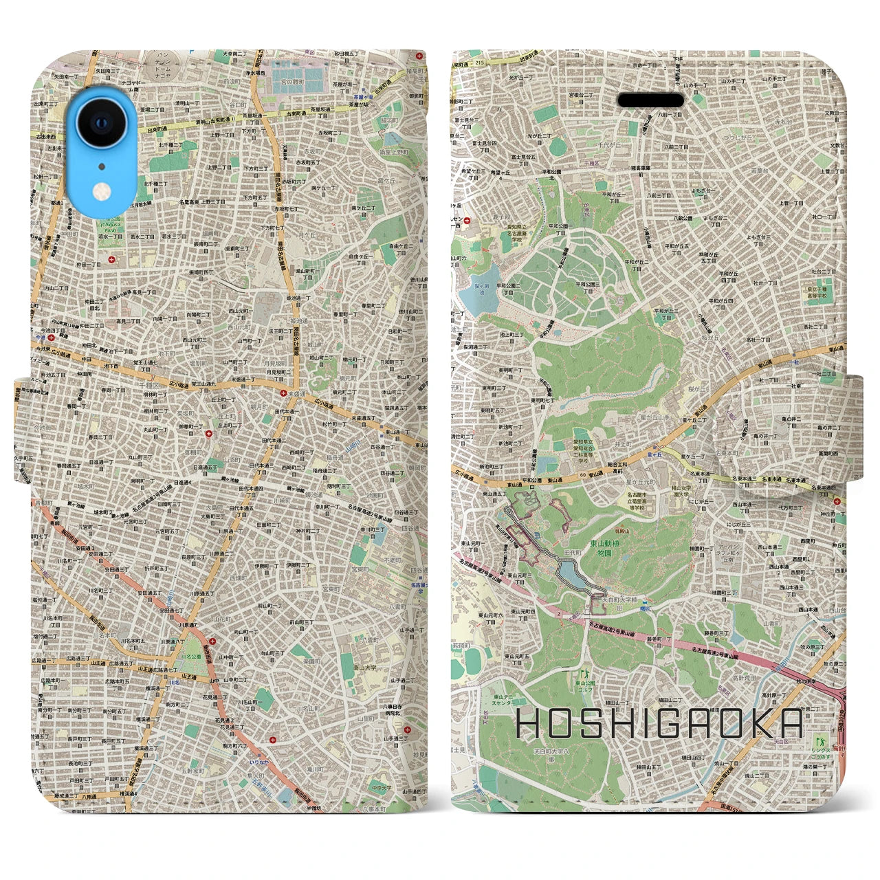 【星ヶ丘(愛知県)】地図柄iPhoneケース(手帳タイプ)