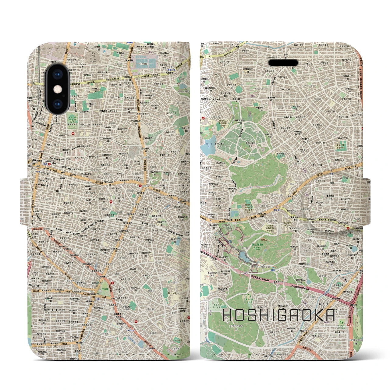 【星ヶ丘(愛知県)】地図柄iPhoneケース(手帳タイプ)
