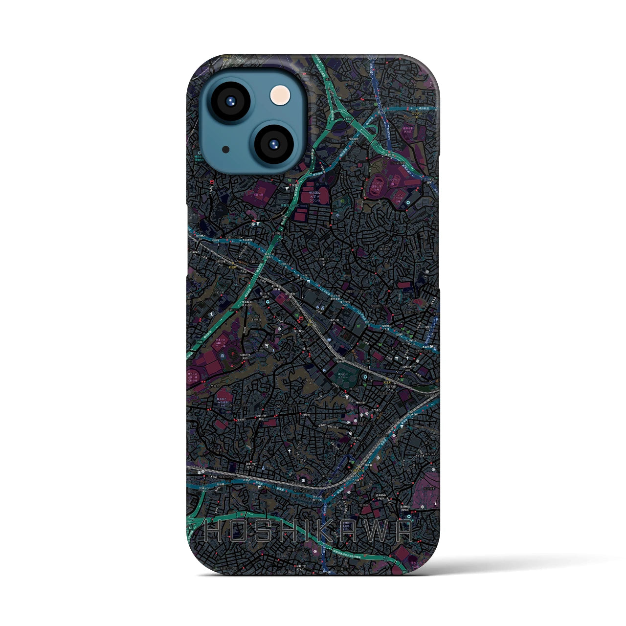 【星川(神奈川県)】地図柄iPhoneケース(バックカバータイプ)