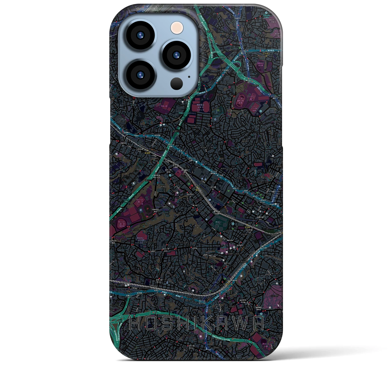 【星川(神奈川県)】地図柄iPhoneケース(バックカバータイプ)