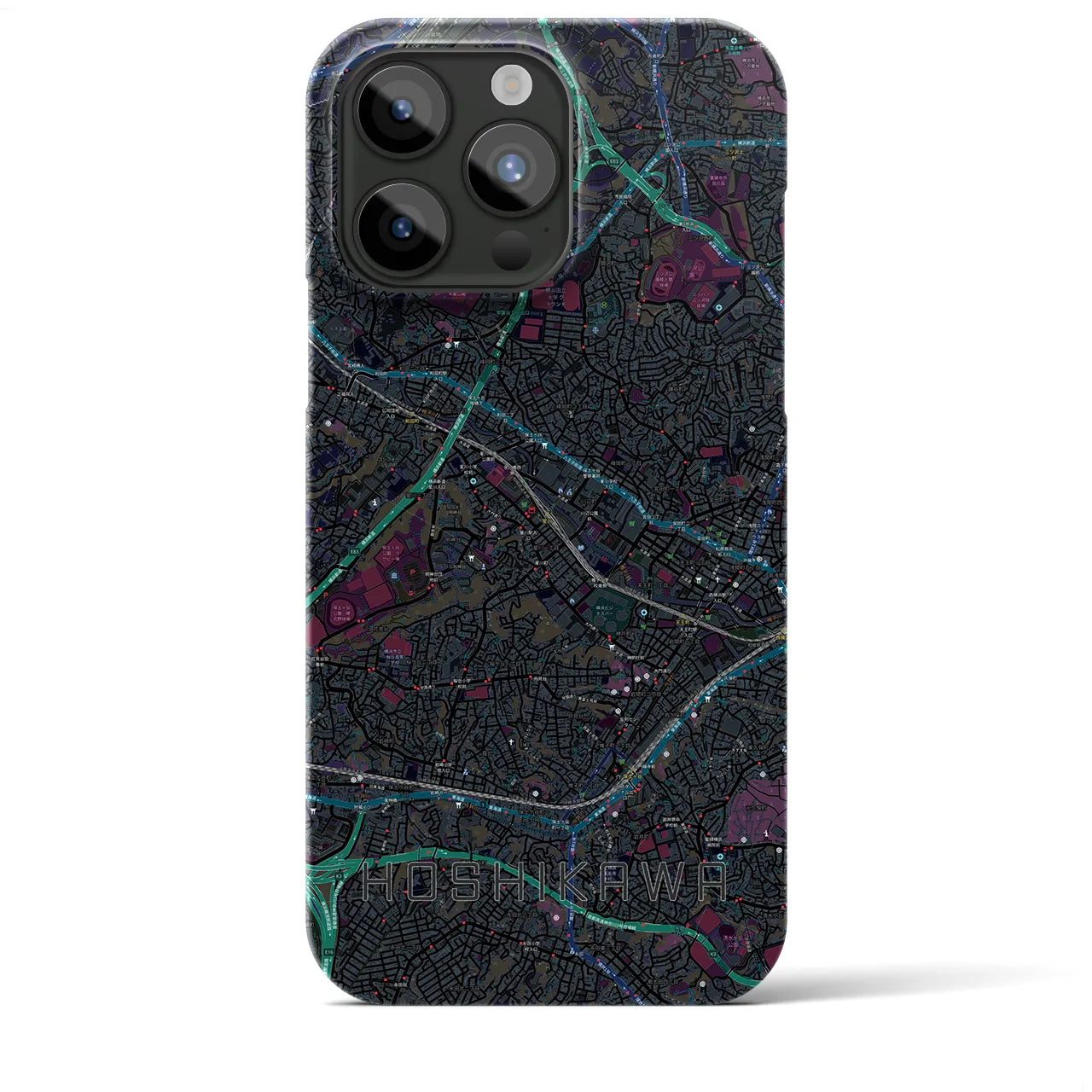 【星川(神奈川県)】地図柄iPhoneケース(バックカバータイプ)