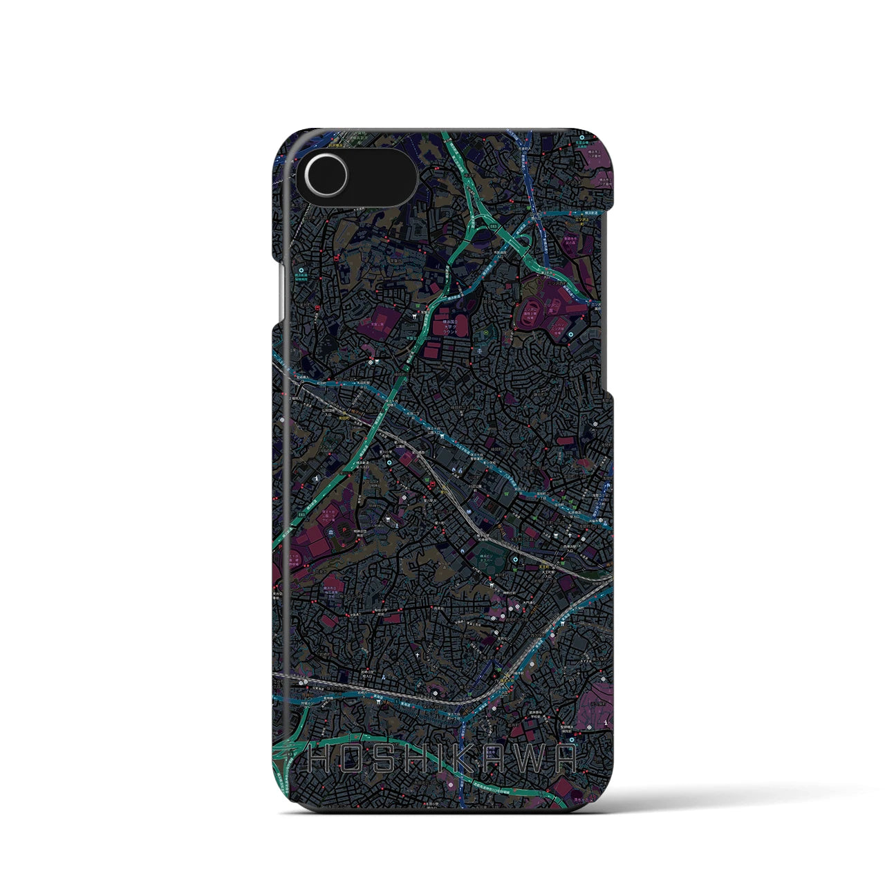 【星川(神奈川県)】地図柄iPhoneケース(バックカバータイプ)