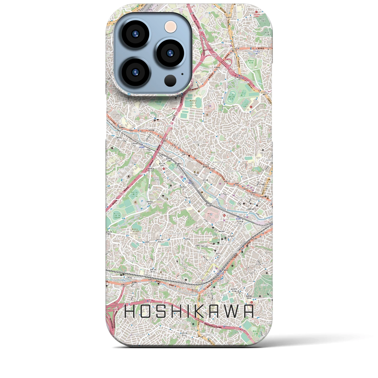 【星川(神奈川県)】地図柄iPhoneケース(バックカバータイプ)