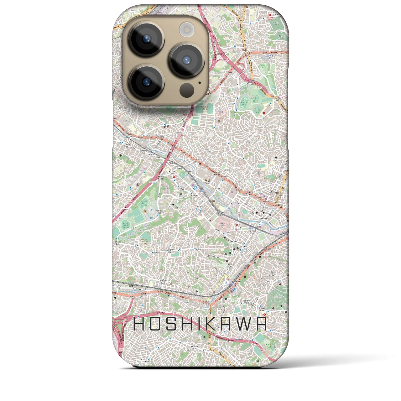 【星川(神奈川県)】地図柄iPhoneケース(バックカバータイプ)