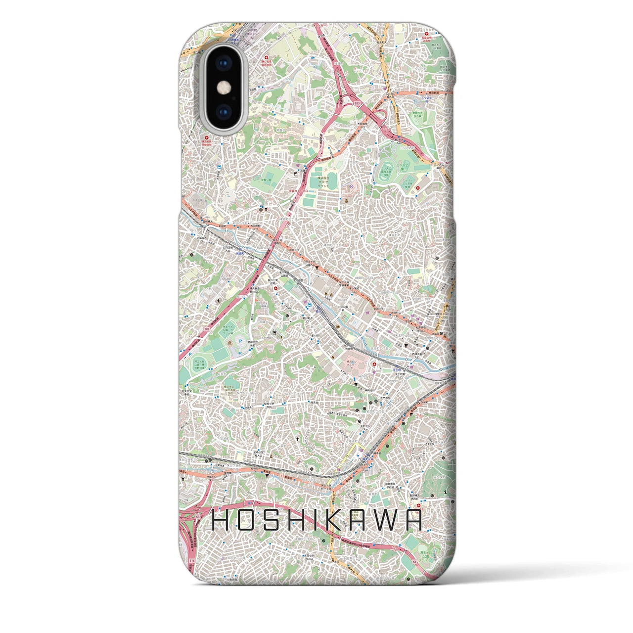 【星川(神奈川県)】地図柄iPhoneケース(バックカバータイプ)