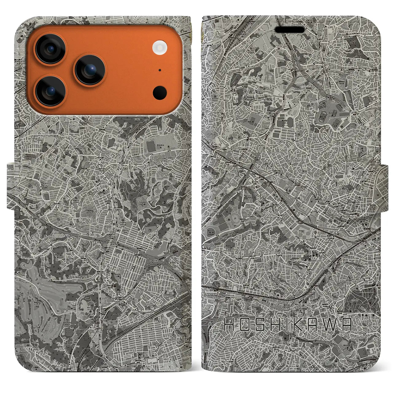 【星川(神奈川県)】地図柄iPhoneケース(手帳タイプ)