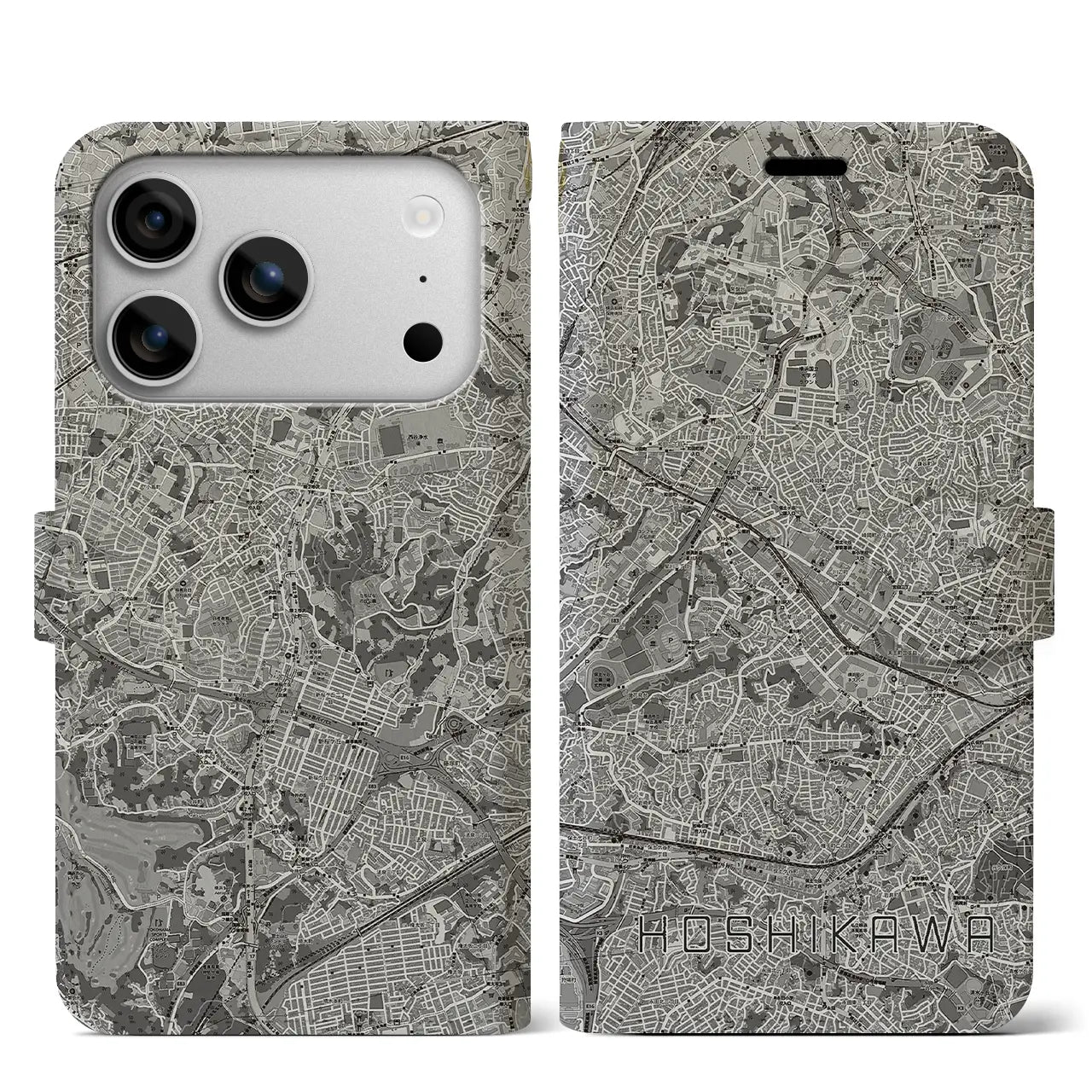 【星川(神奈川県)】地図柄iPhoneケース(手帳タイプ)