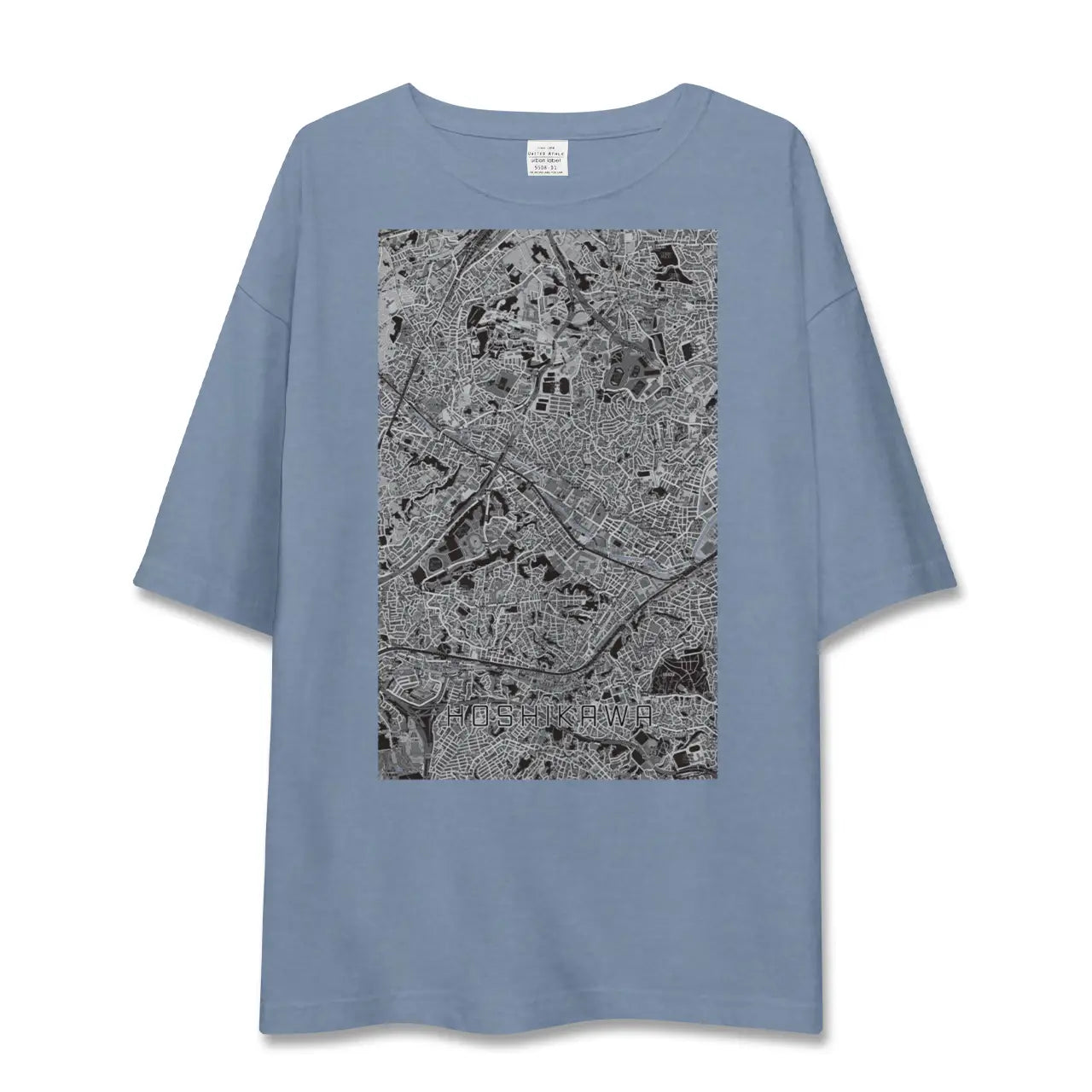 【星川(神奈川県)】地図柄ビッグシルエットTシャツ