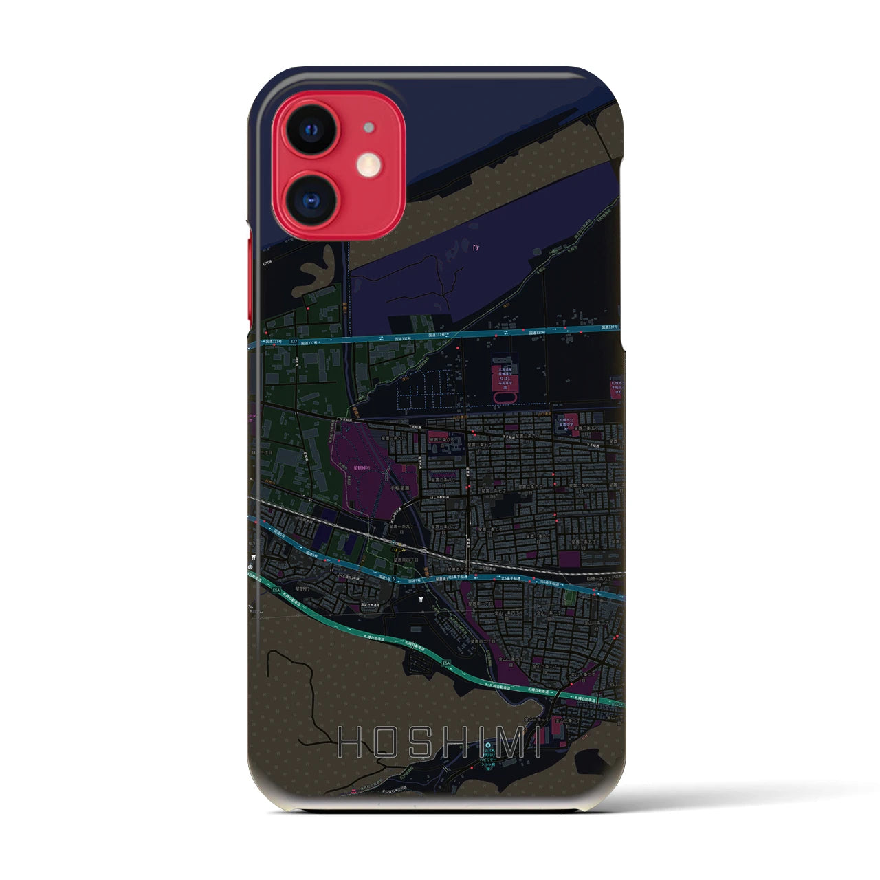 【ほしみ(北海道)】地図柄iPhoneケース(バックカバータイプ)