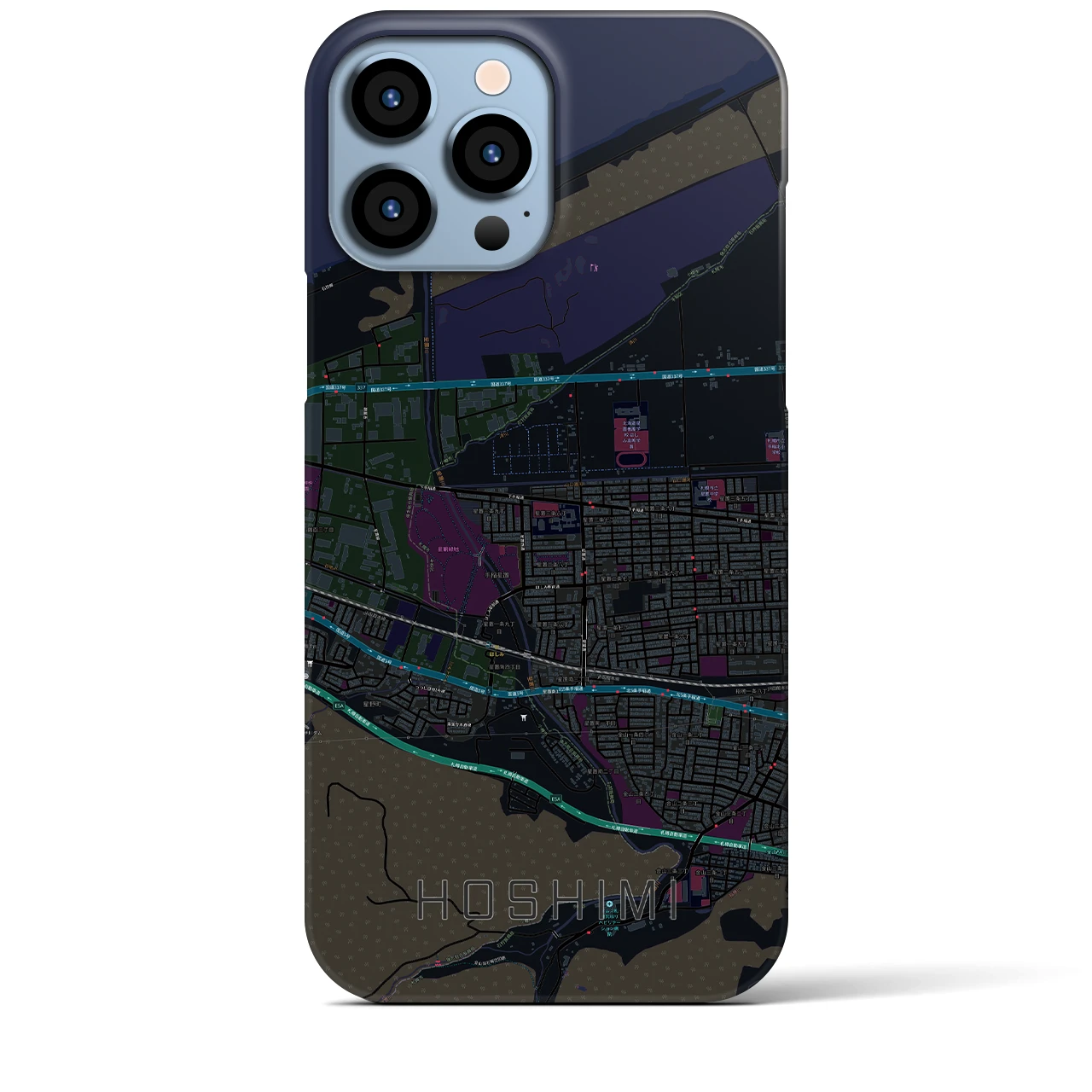 【ほしみ(北海道)】地図柄iPhoneケース(バックカバータイプ)