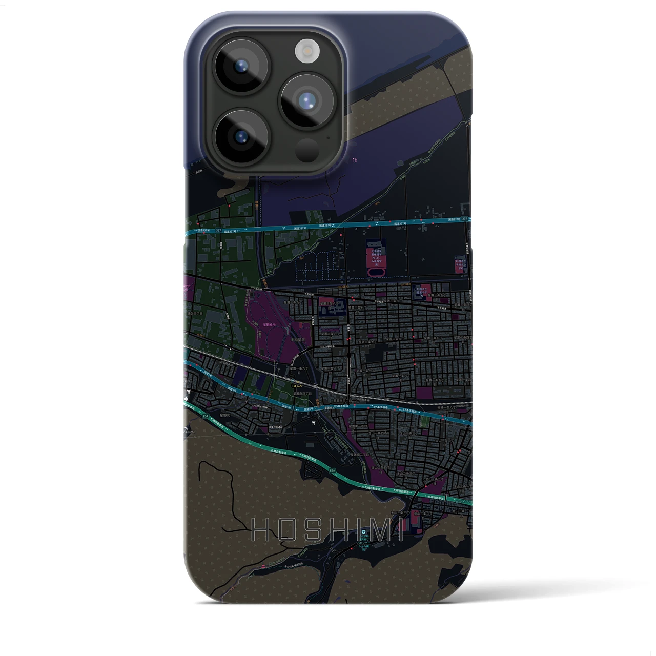 【ほしみ(北海道)】地図柄iPhoneケース(バックカバータイプ)