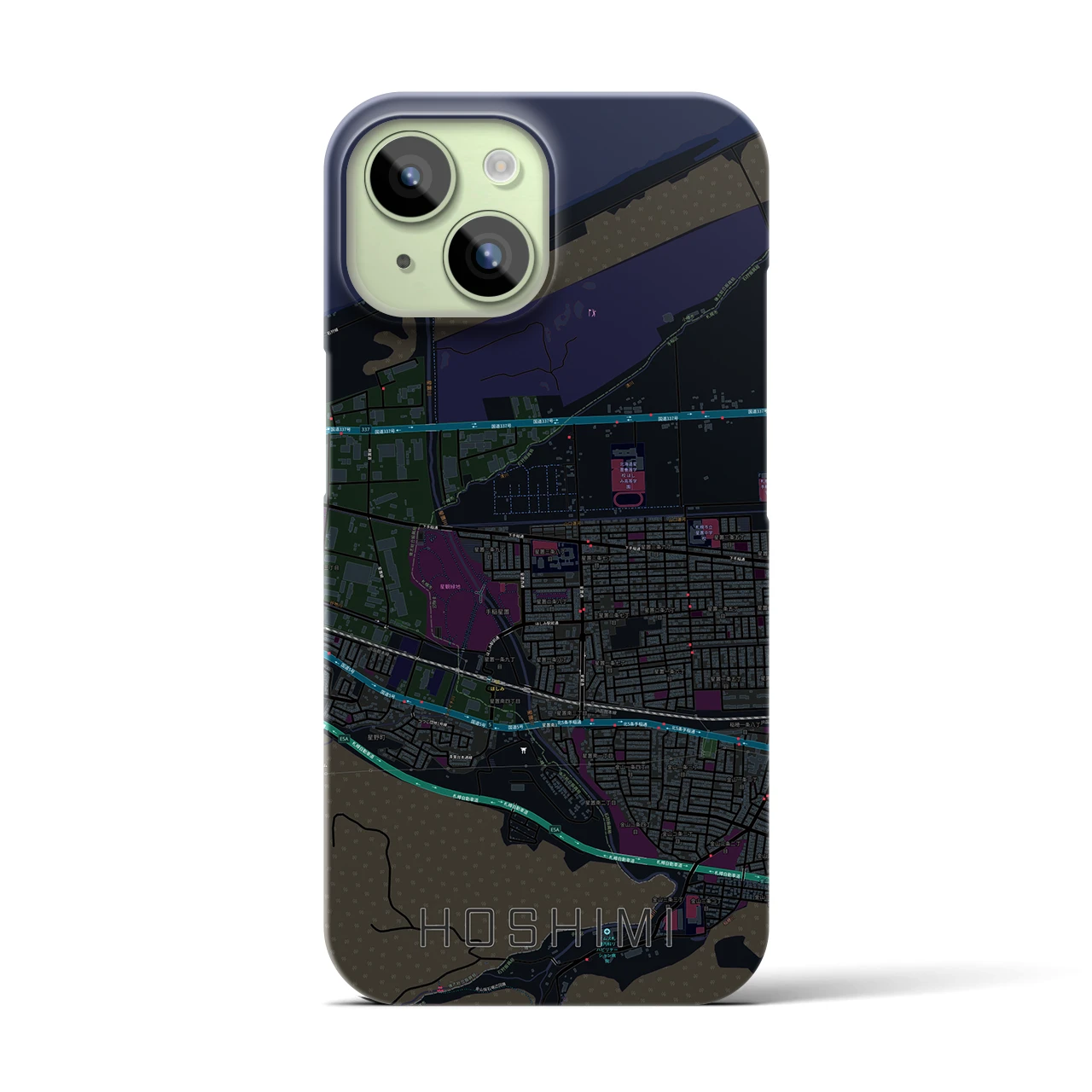 【ほしみ(北海道)】地図柄iPhoneケース(バックカバータイプ)