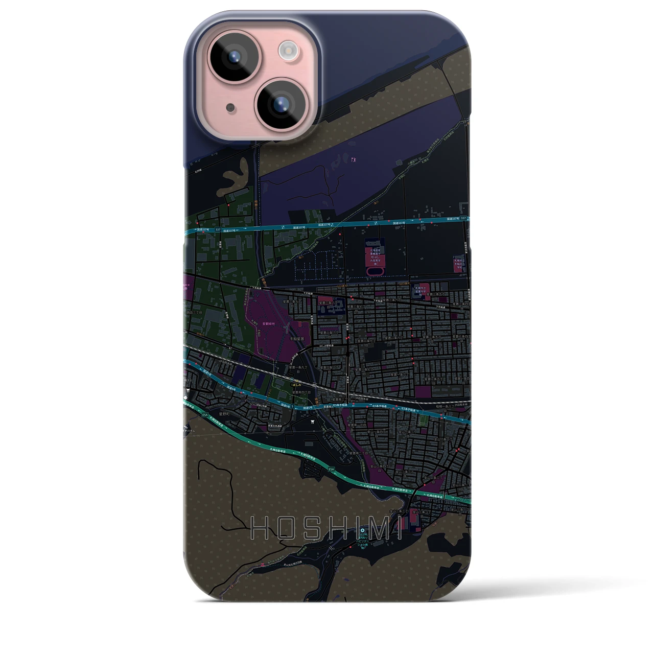 【ほしみ(北海道)】地図柄iPhoneケース(バックカバータイプ)