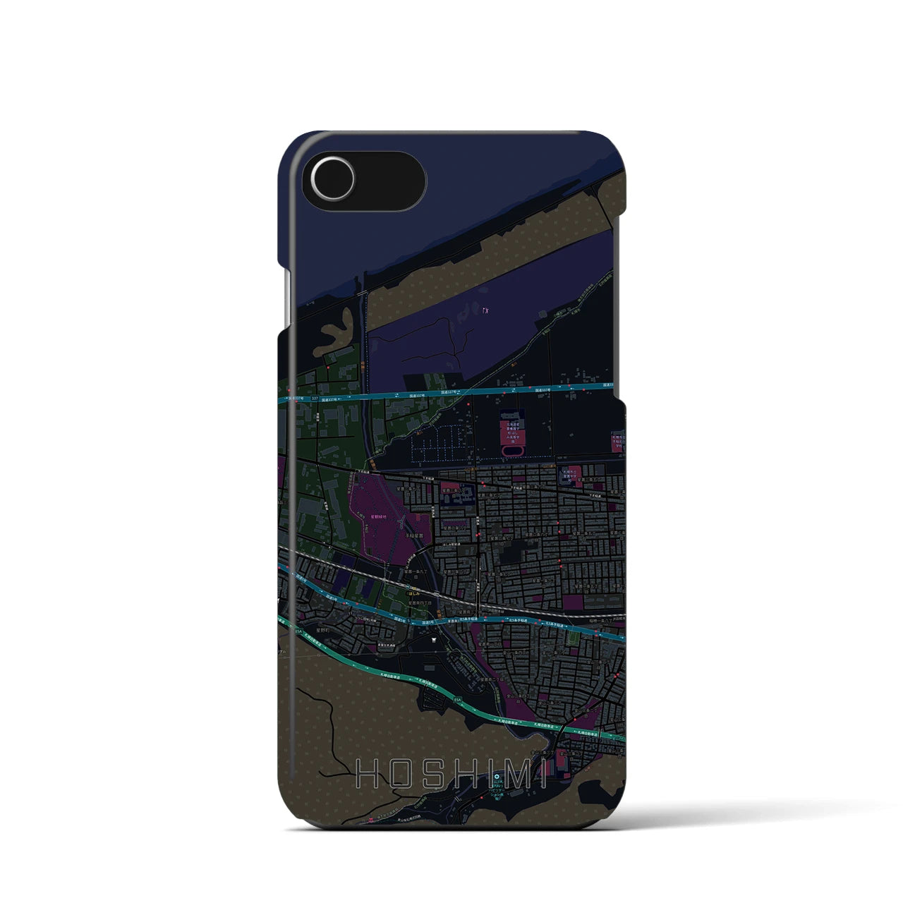 【ほしみ(北海道)】地図柄iPhoneケース(バックカバータイプ)