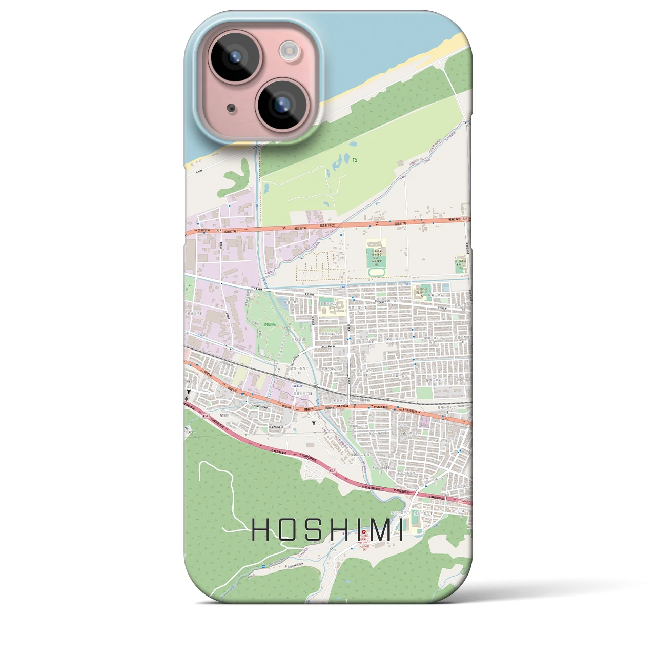 【ほしみ(北海道)】地図柄iPhoneケース(バックカバータイプ)
