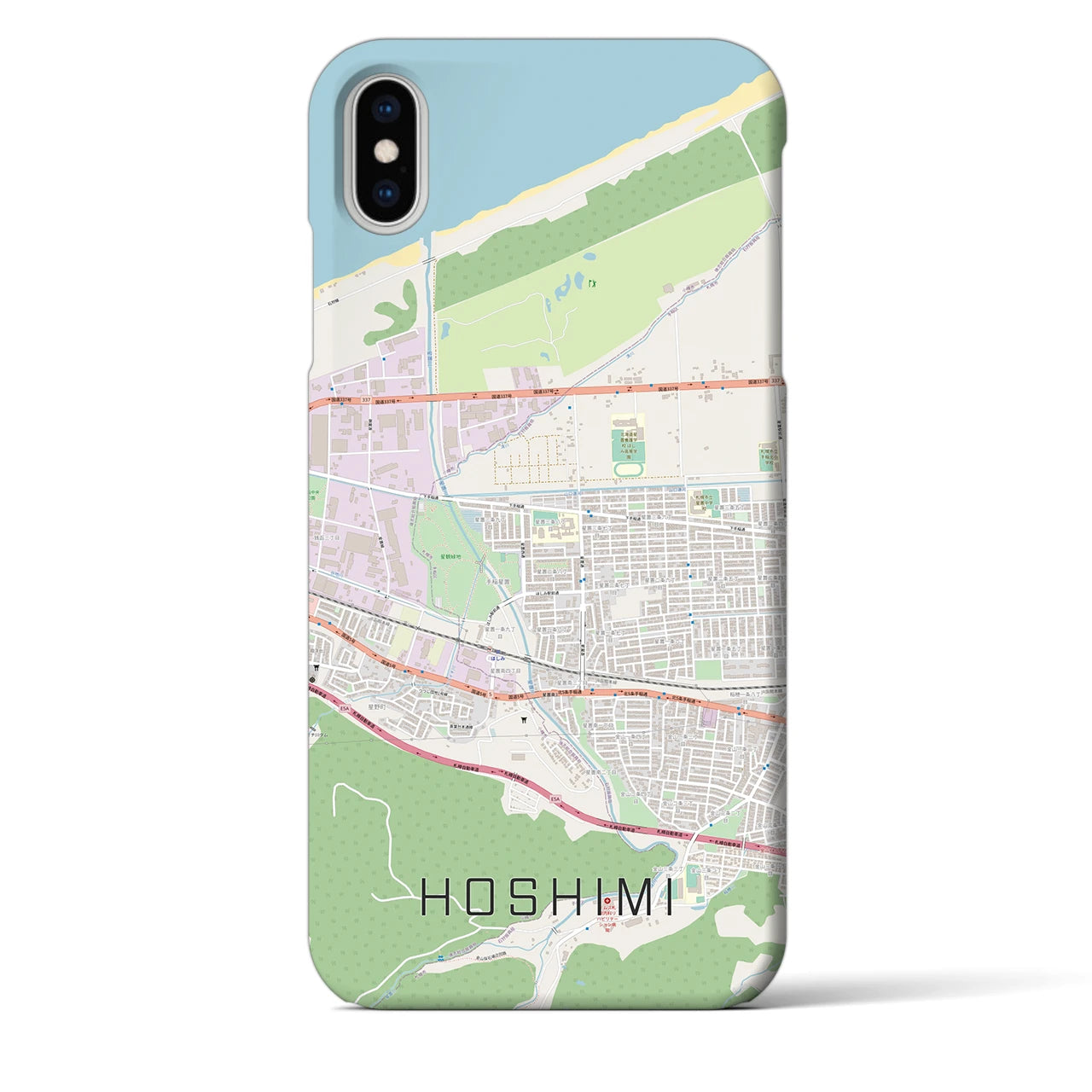 【ほしみ(北海道)】地図柄iPhoneケース(バックカバータイプ)